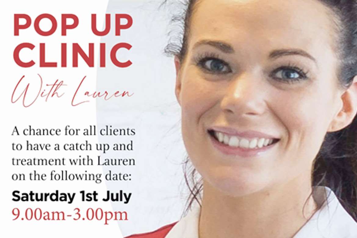 Pop Up Clinic With Lauren - Saturday 1st July 2023